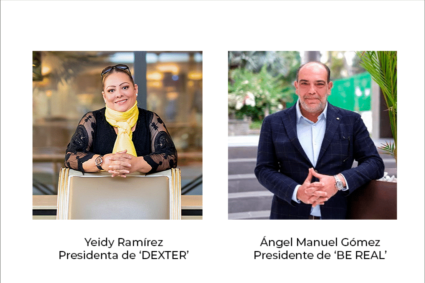 A la izquierda Yaidy Ramírez, presidenta de DEXTER, y a la derecha Ángel Gómez, presidente de Be Real, protagonistas en el acuerdo para la financiación de promotores inmobiliarios